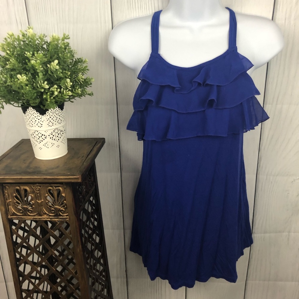 Express size S Royal Blue Ruffle Tank